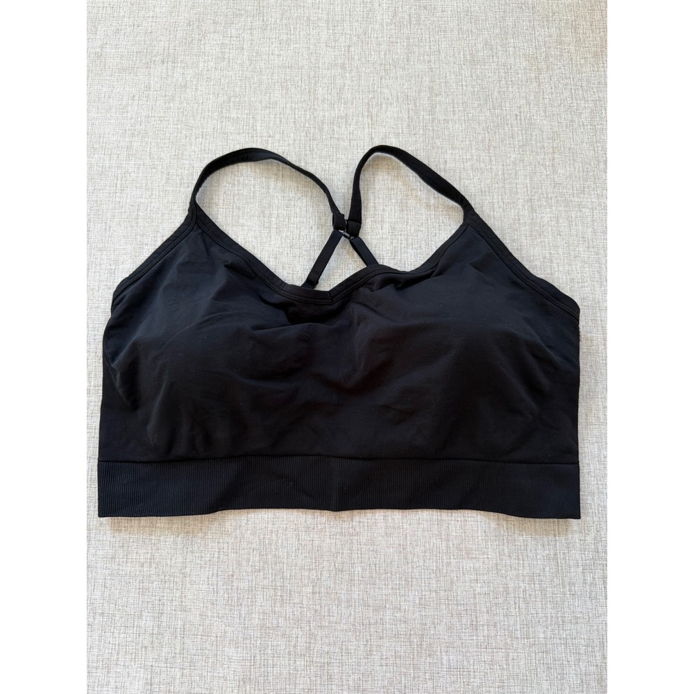 Old Navy Active Sports Bra 4X Go-Dry Seamless Black Plus Size Adjustable Straps